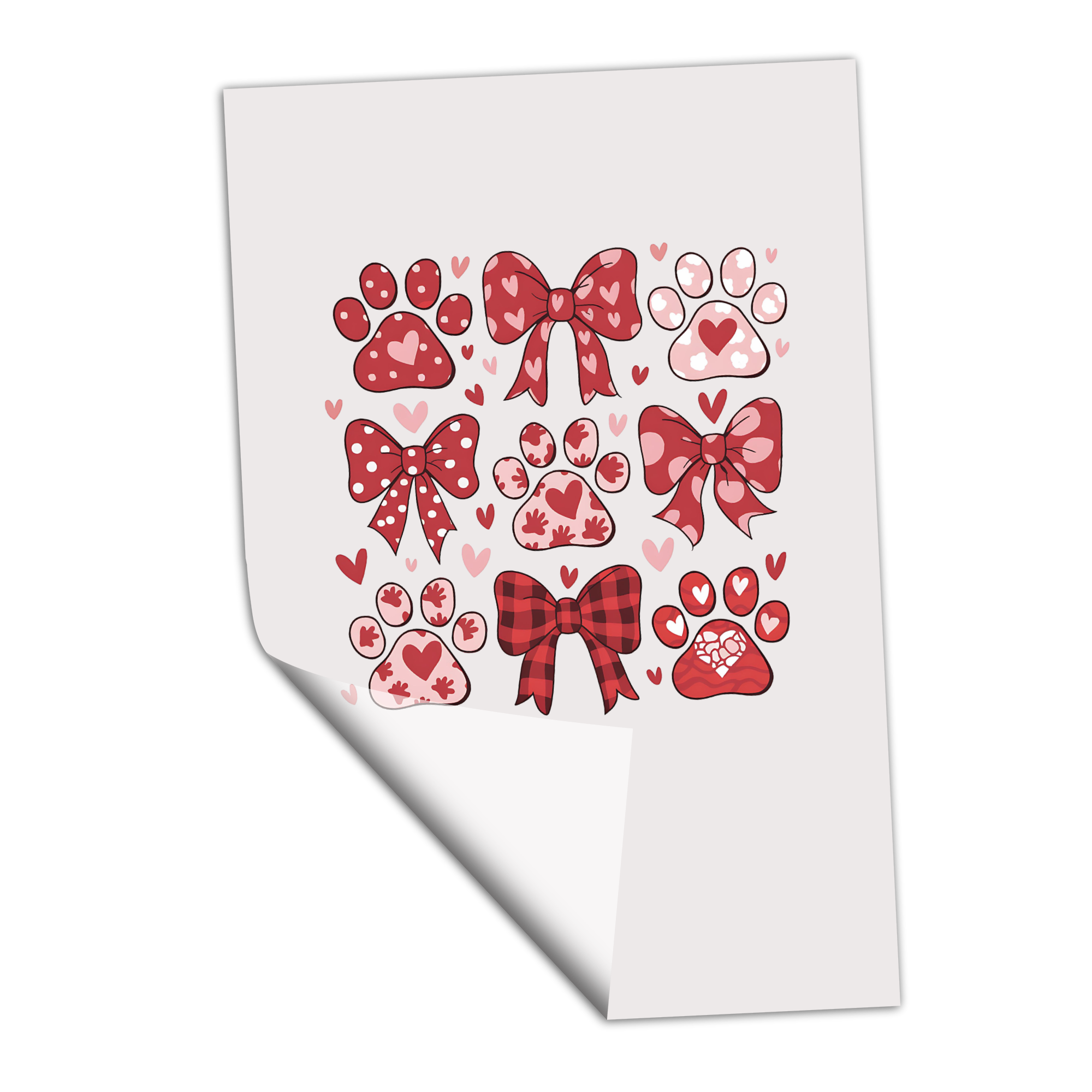Valentine's Paw Print Checkered - Transfer