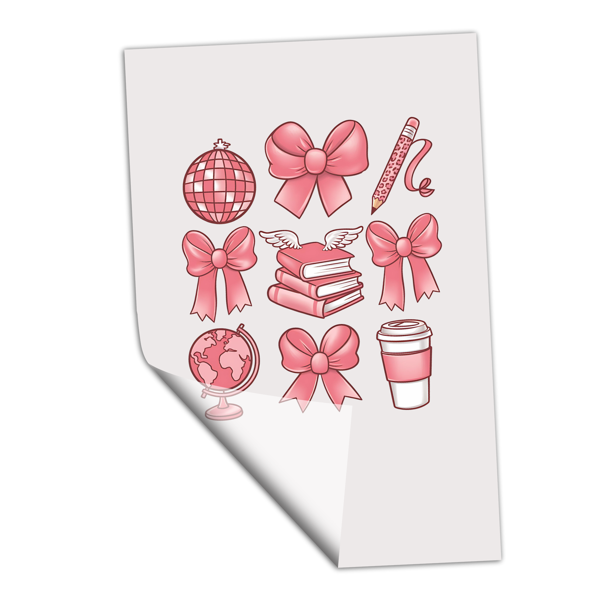 Valentine's Teacher Checkered Doodle Icons - Transfer