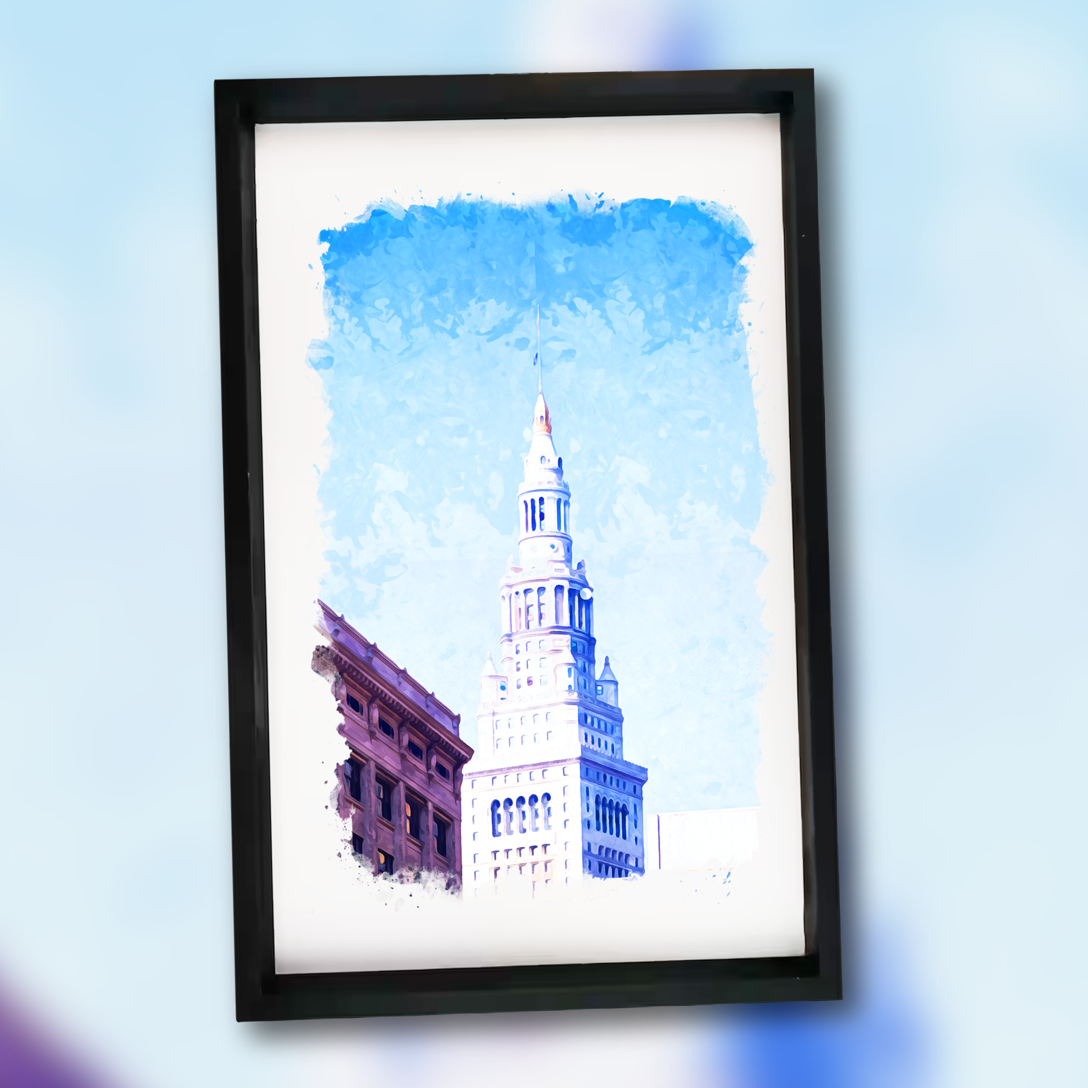 Cleveland's Terminal Tower - 11x17 Wooden Sign