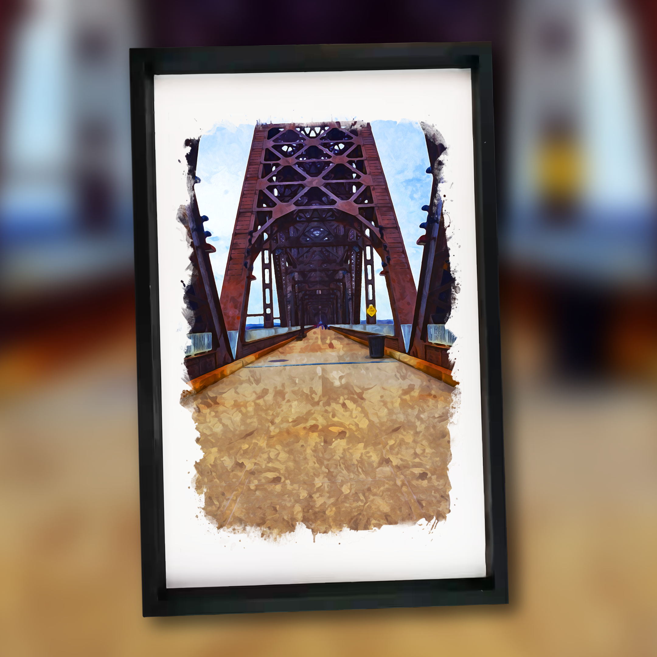 Louisville's Big Four Bridge - 11x17 Wooden Sign