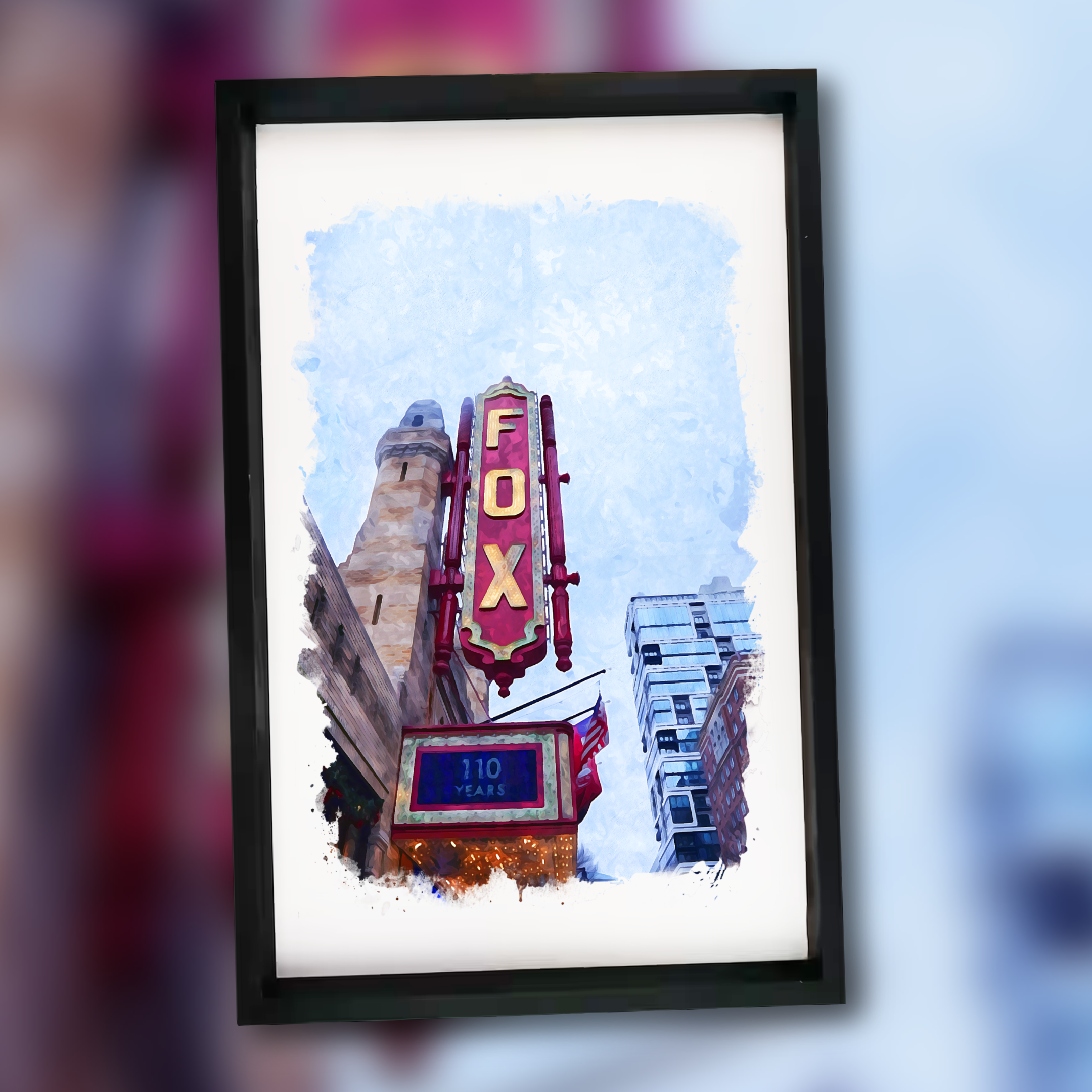 Atlanta Fox Theater - 11x17 Wooden Sign