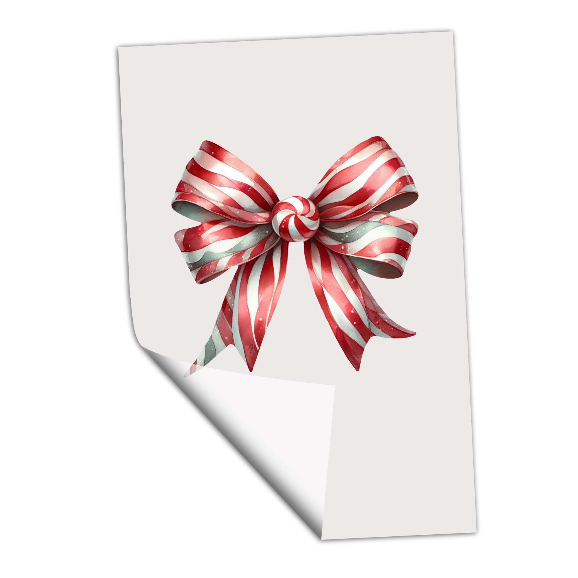 Candy Cane Bow - DTF Transfer