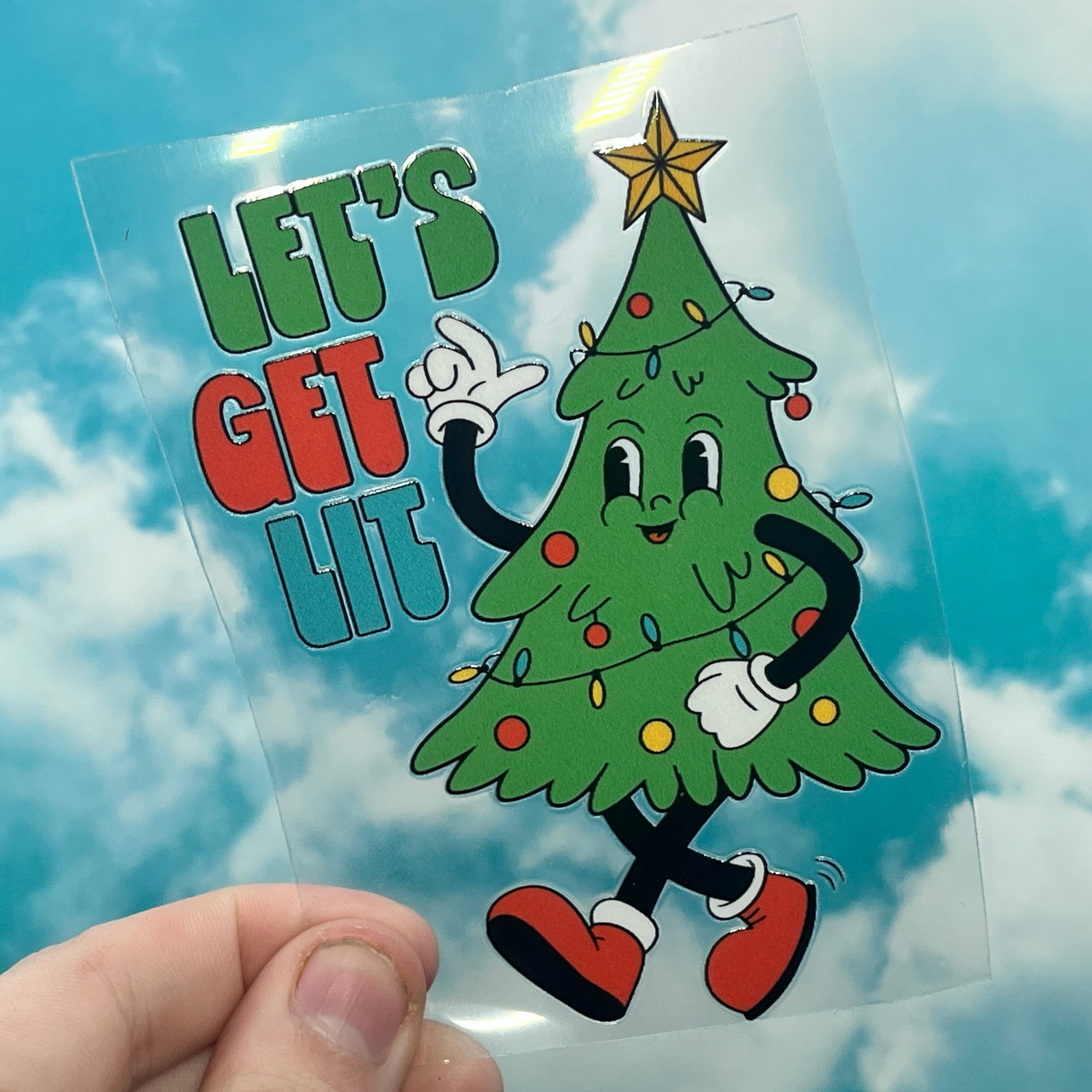 Let's Get Lit Christmas Tree - Full Color Decal