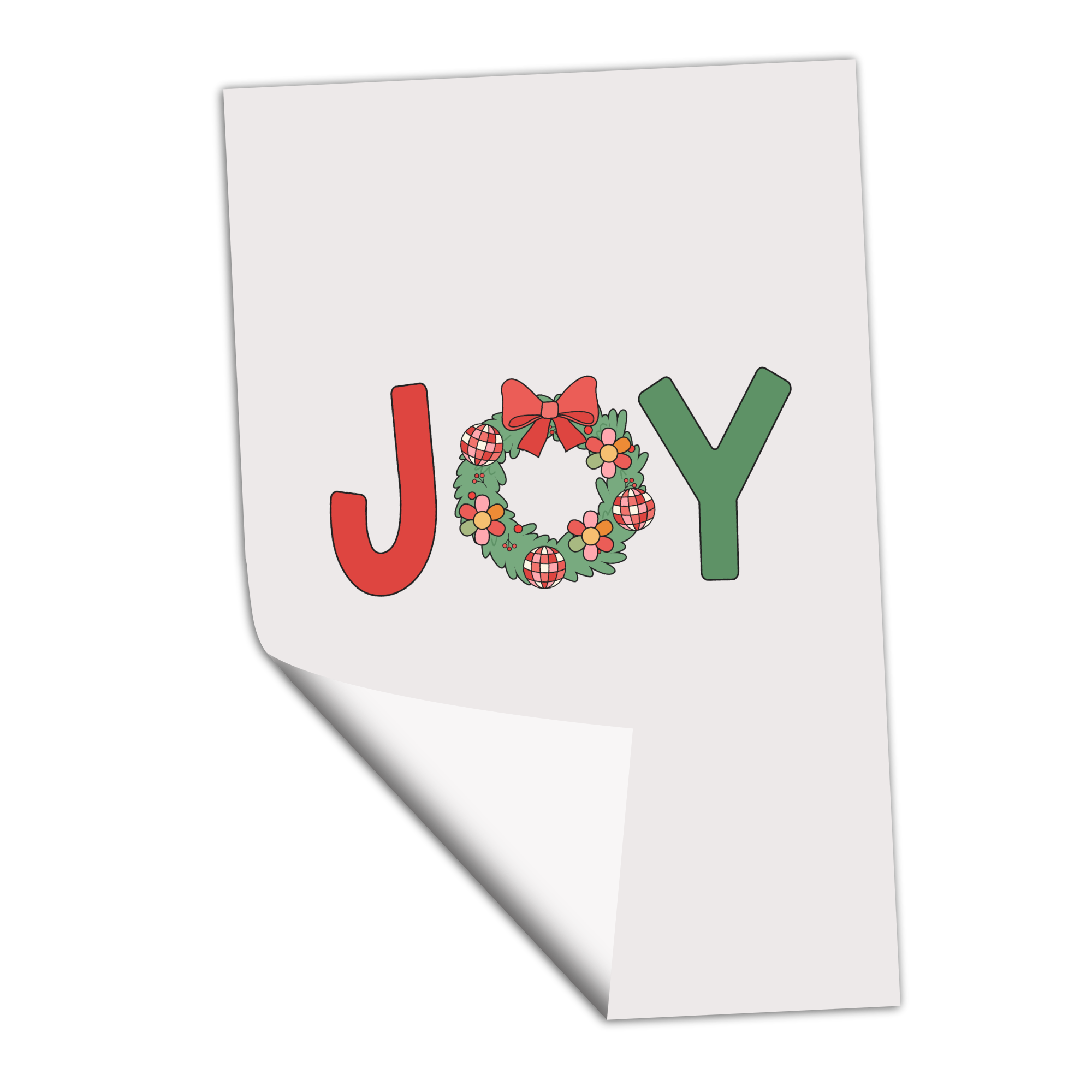 JOY Wreath Minimalist Retro - DTF Transfer