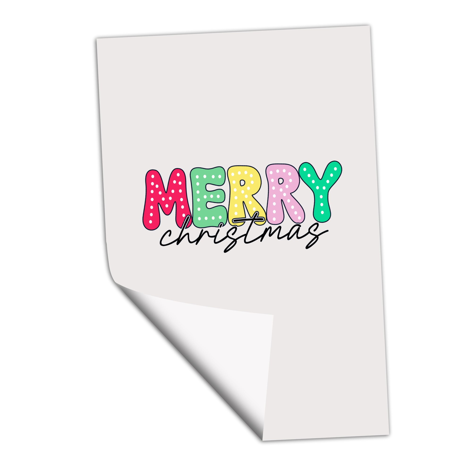 Merry Christmas Dotted Word Art - Transfer