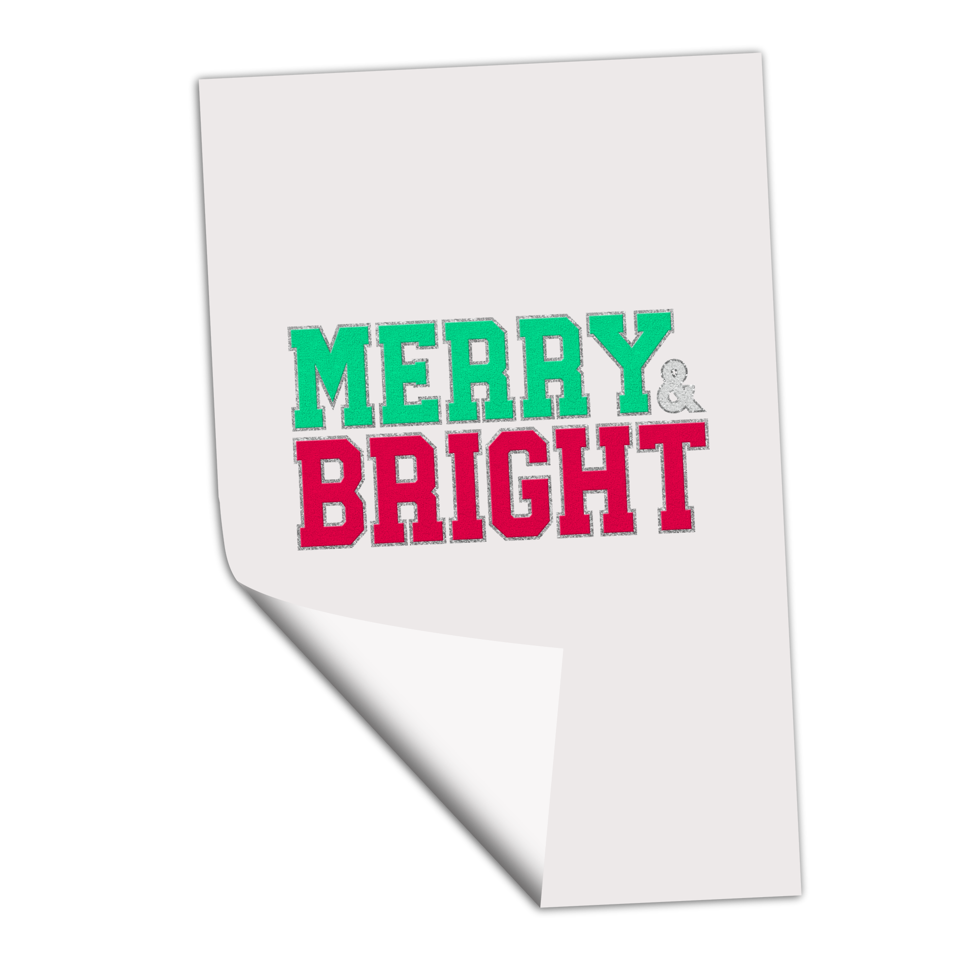 Merry and Bright Chenille Letters - Transfer