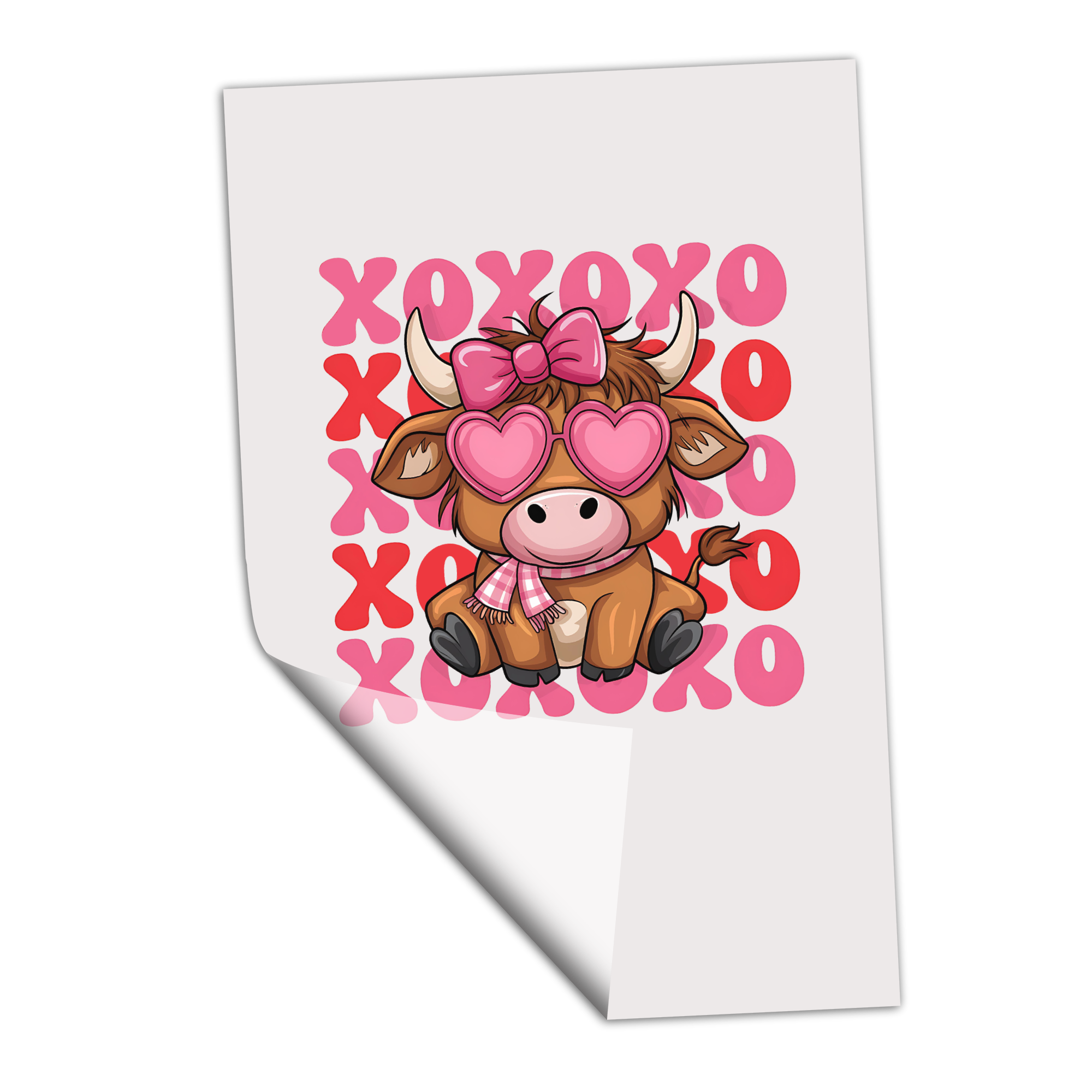 XOXO Retro Highland Cow - Transfer